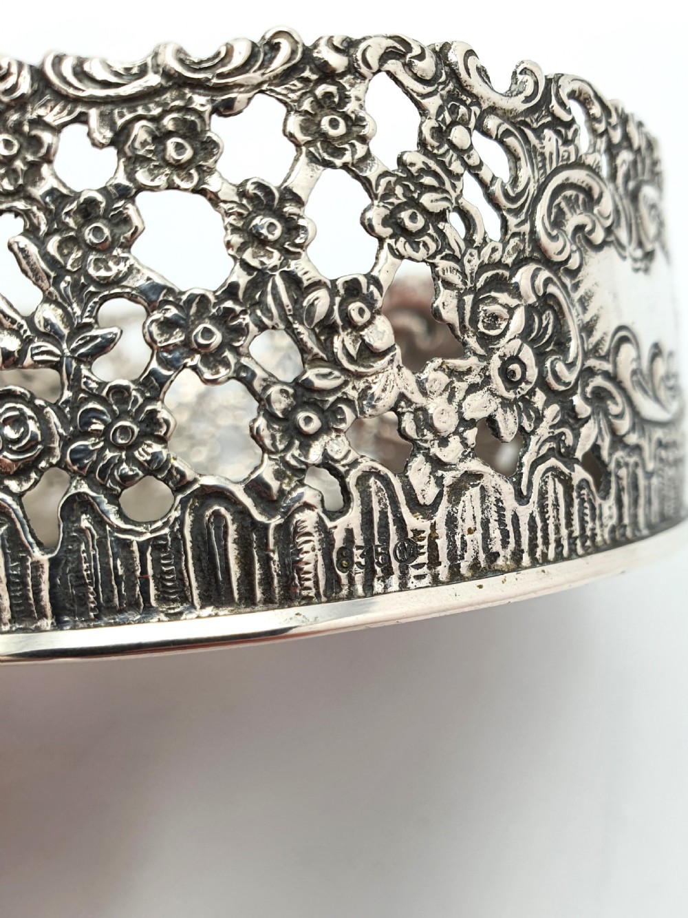 Fabulous Continental Silver Wine Coaster – circa 1900 View II