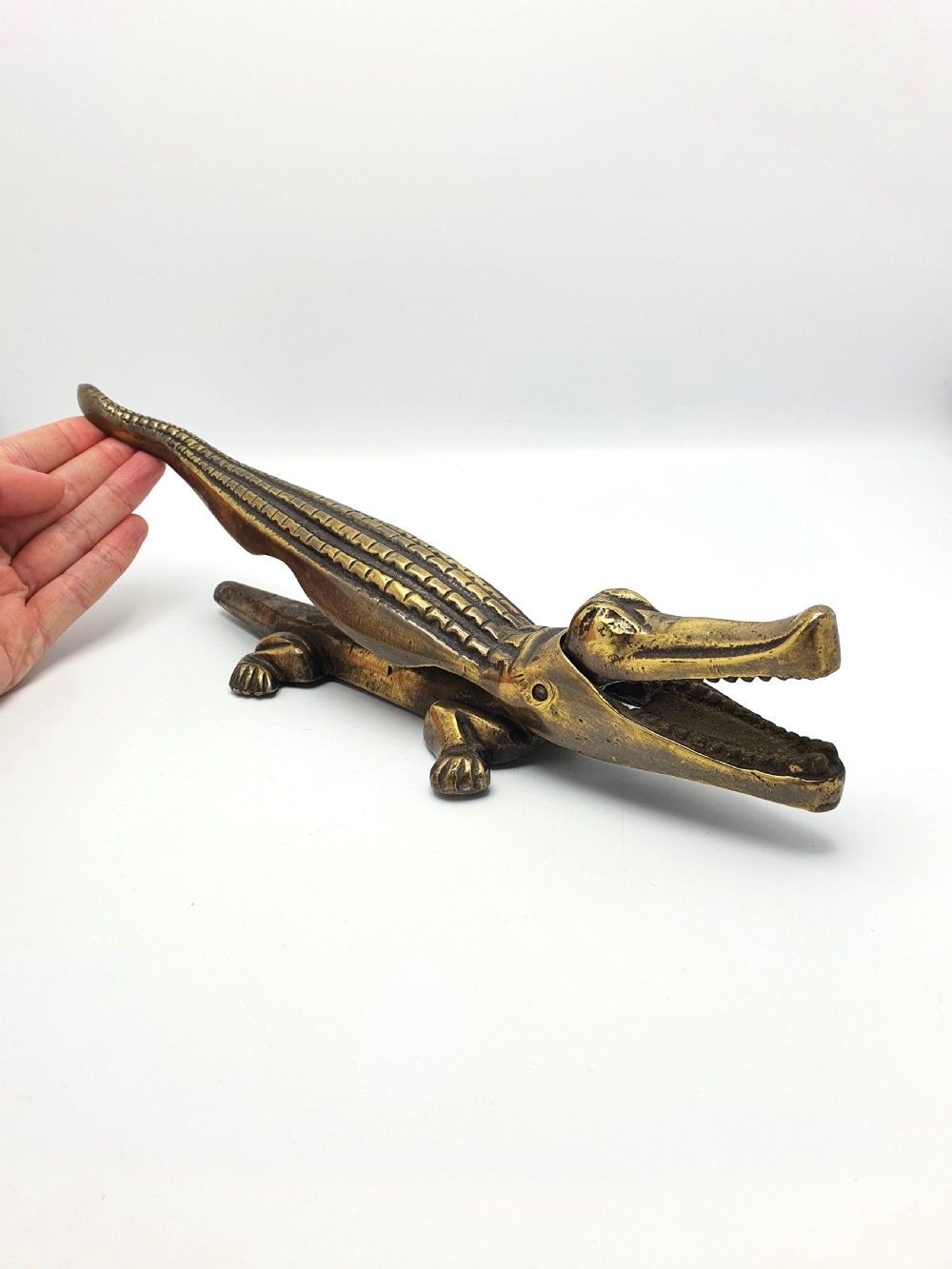 Nice Large Metal Crocodile Nutcracker – circa 1920 View II