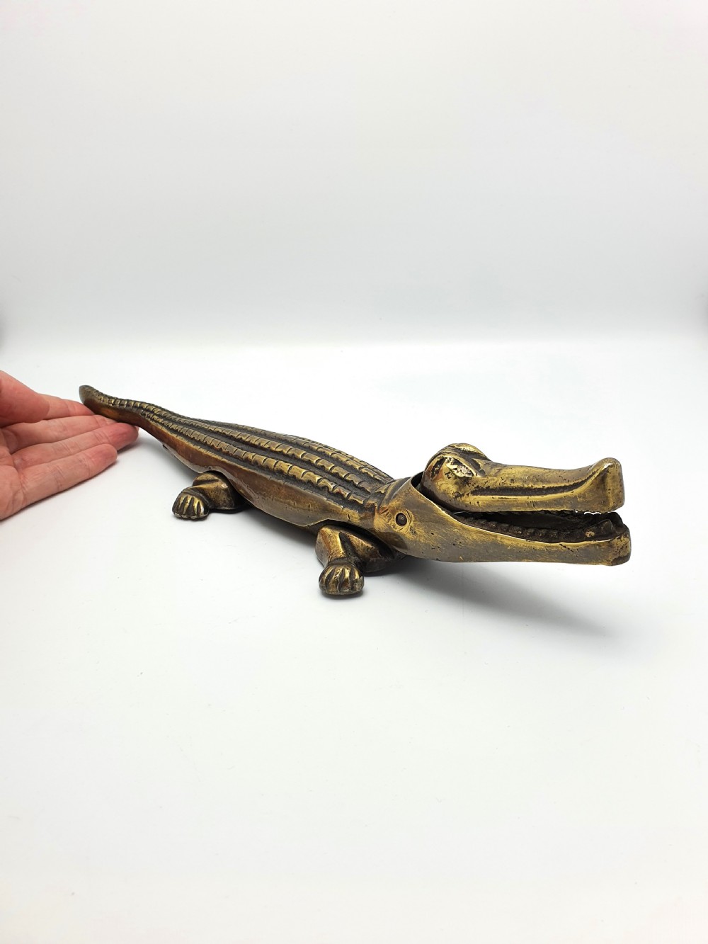 Nice Large Metal Crocodile Nutcracker – circa 1920 View III