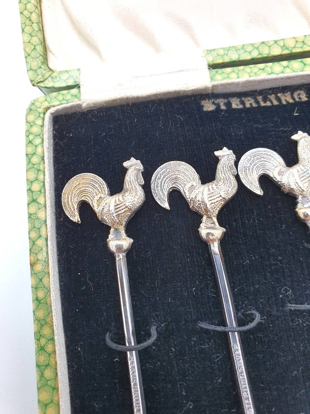 Nice Boxed Set of 6 Sterling Silver Cocktail Sticks - circa 1930 View III