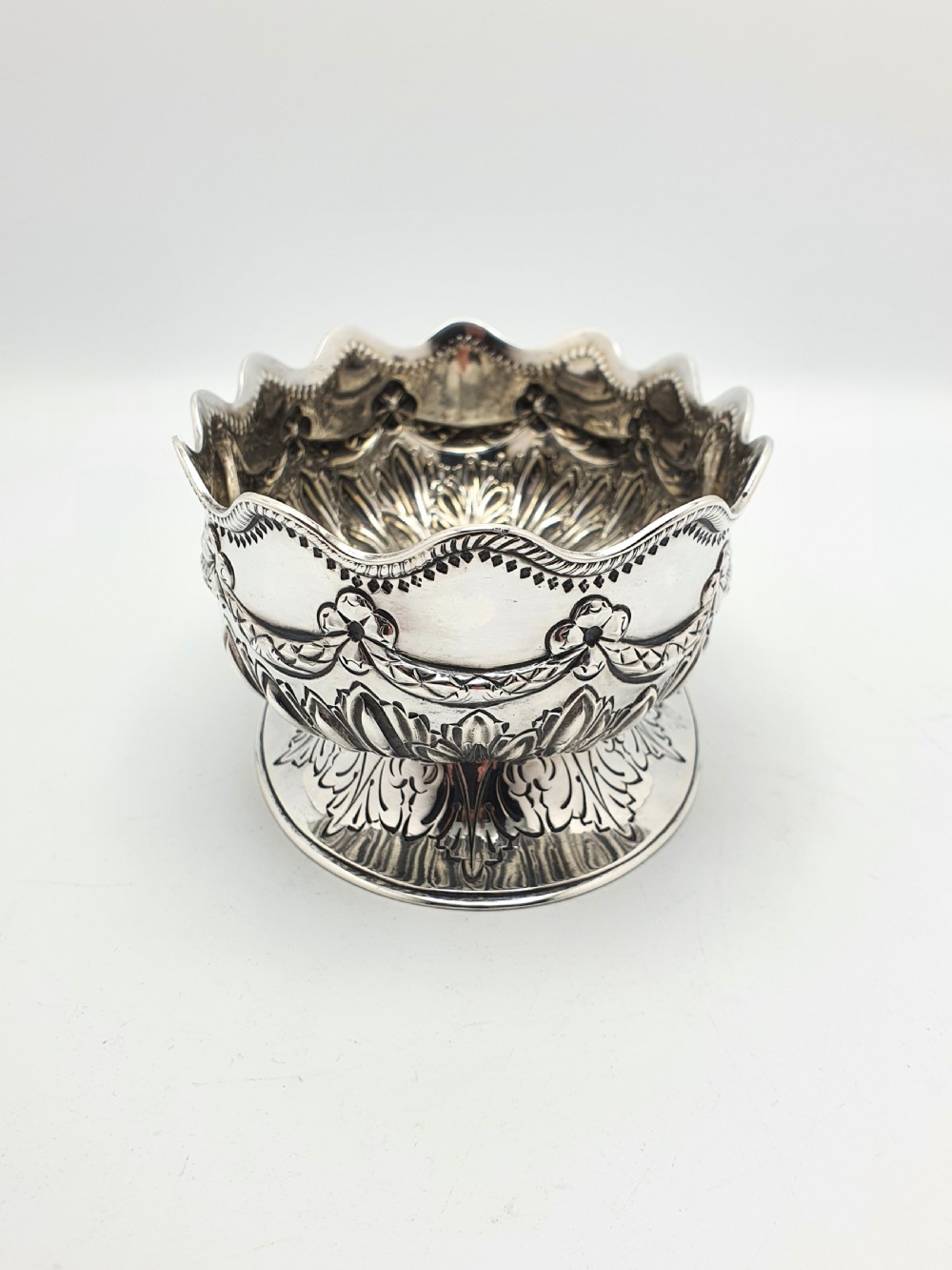 Nice Victorian Oval Silver Bowl - 1884 View V