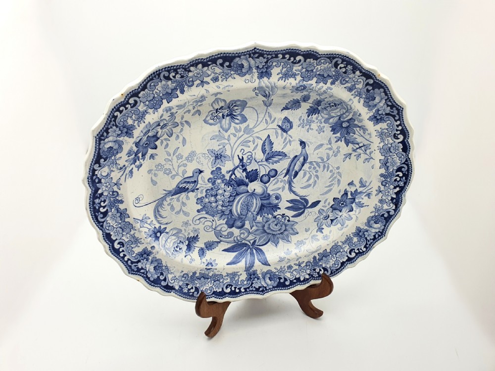 Good Victorian Blue and White China Platter – circa 1860