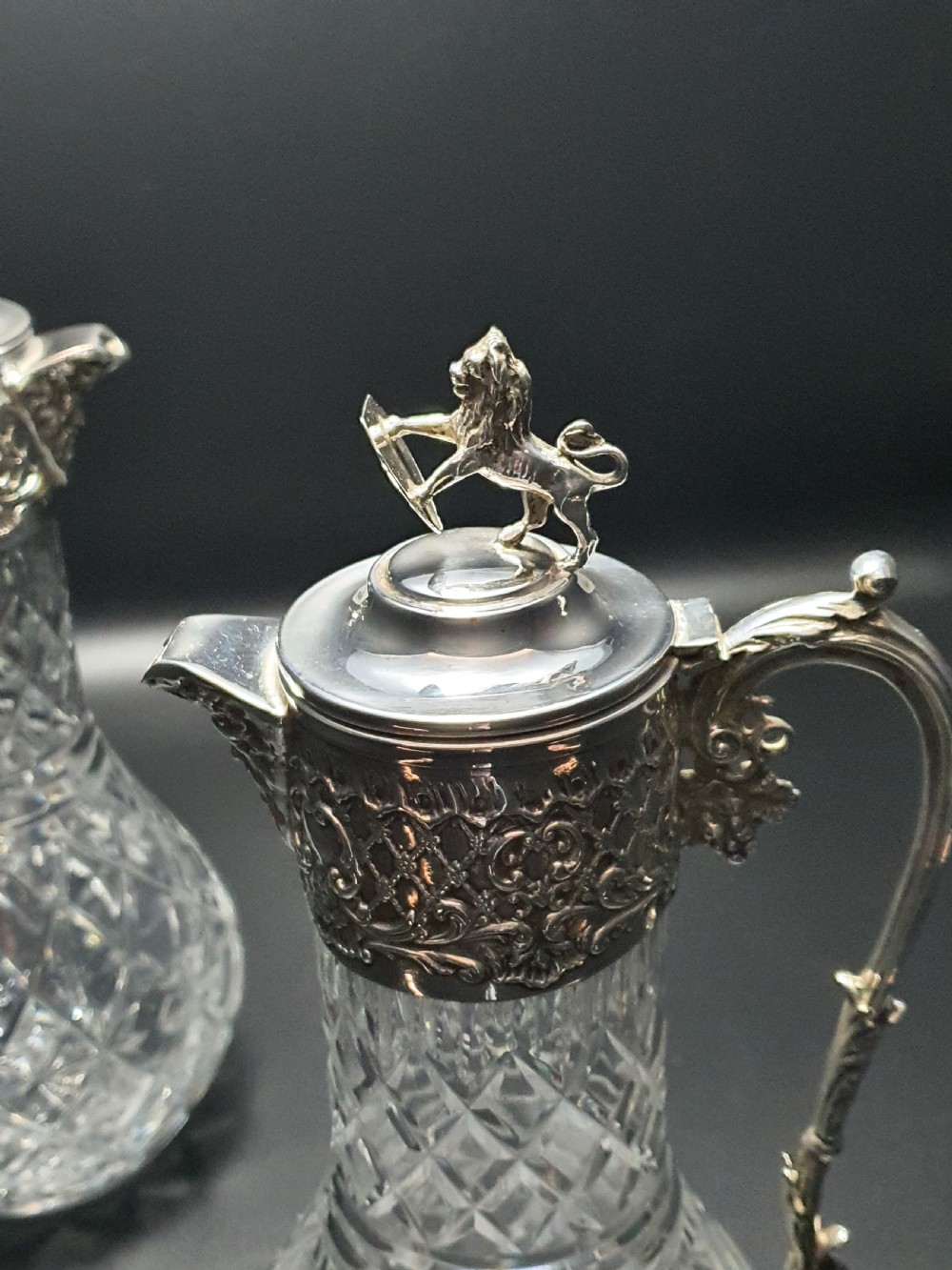 Magnificent Pair of Cut-Glass Claret Jugs – circa 1930 View III