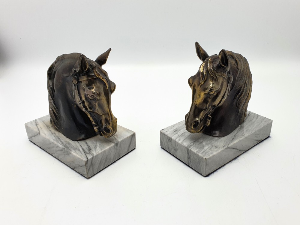 Lovely Pair of French Art Deco Horse Bookends - circa 1930 View II