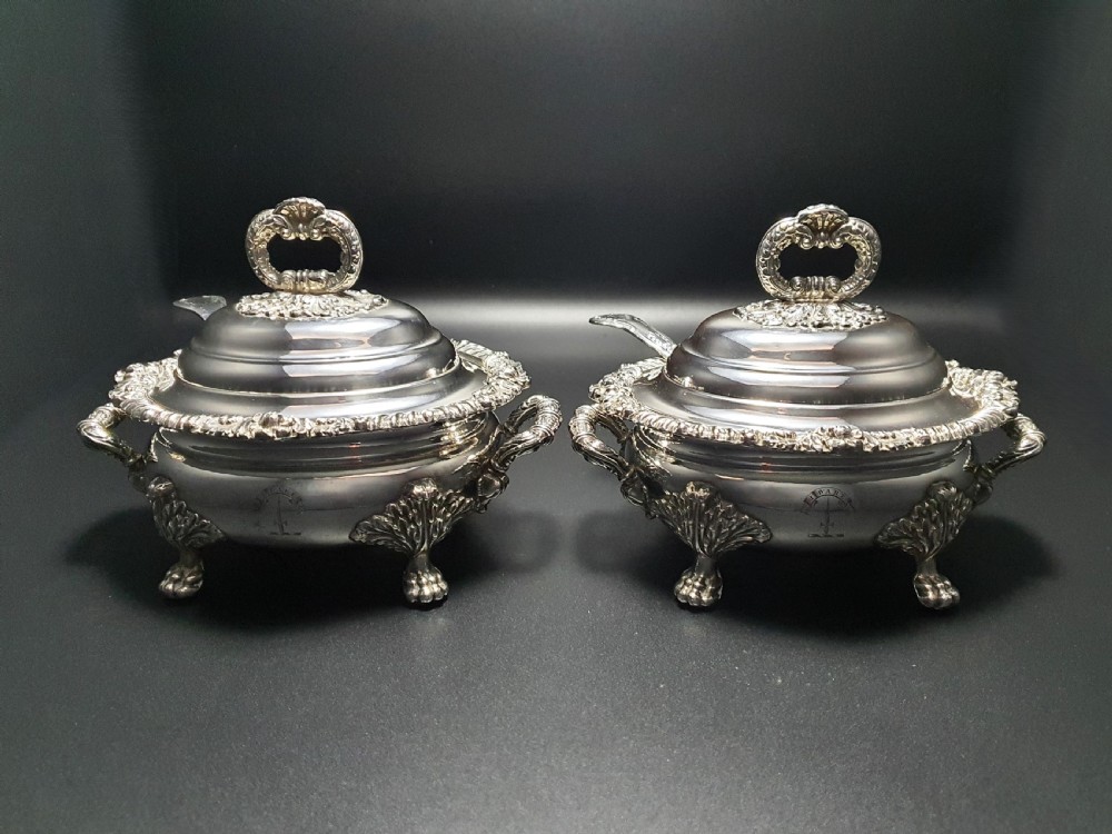 Fabulous Pair of Victorian Sauce Tureens – circa 1840 View III