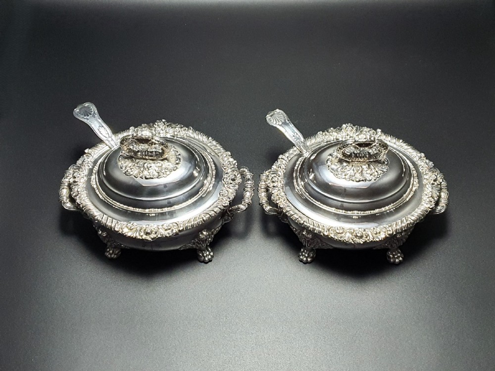 Fabulous Pair of Victorian Sauce Tureens – circa 1840 View IV