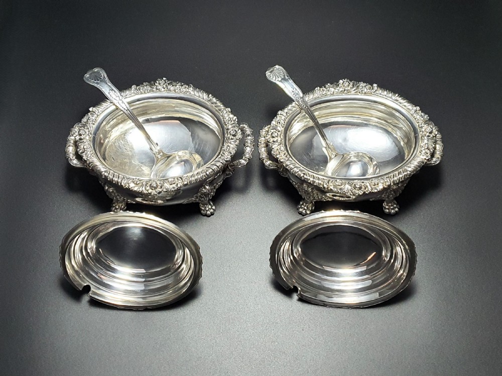 Fabulous Pair of Victorian Sauce Tureens – circa 1840 View V