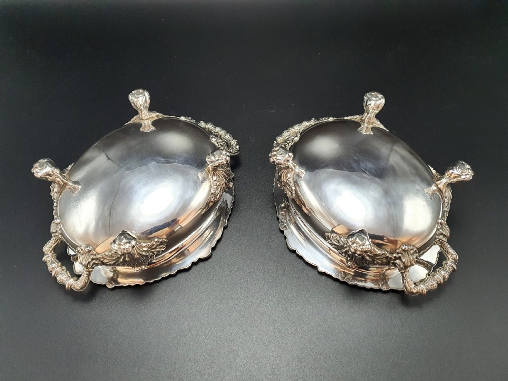 Fabulous Pair of Victorian Sauce Tureens – circa 1840 View XII
