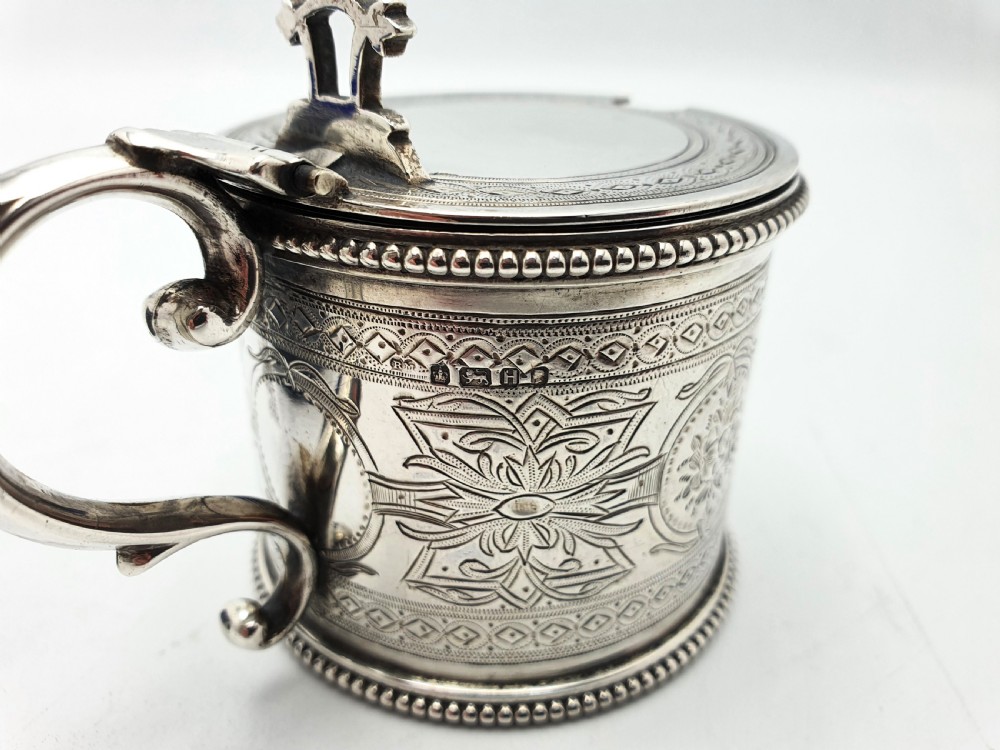 Beautiful Victorian Silver Mustard Pot – Sheffield, 1875 View VI