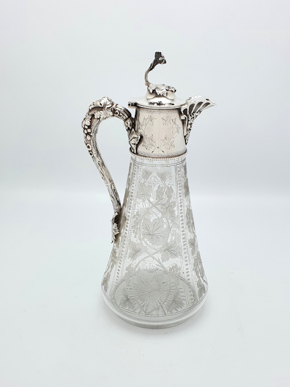Splendid Victorian Cut Glass and Silver-Plated Claret Jug – circa 1880 View II