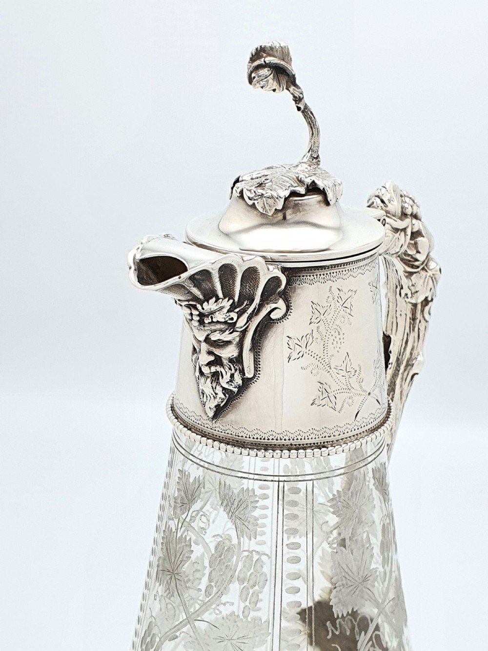 Splendid Victorian Cut Glass and Silver-Plated Claret Jug – circa 1880 View III
