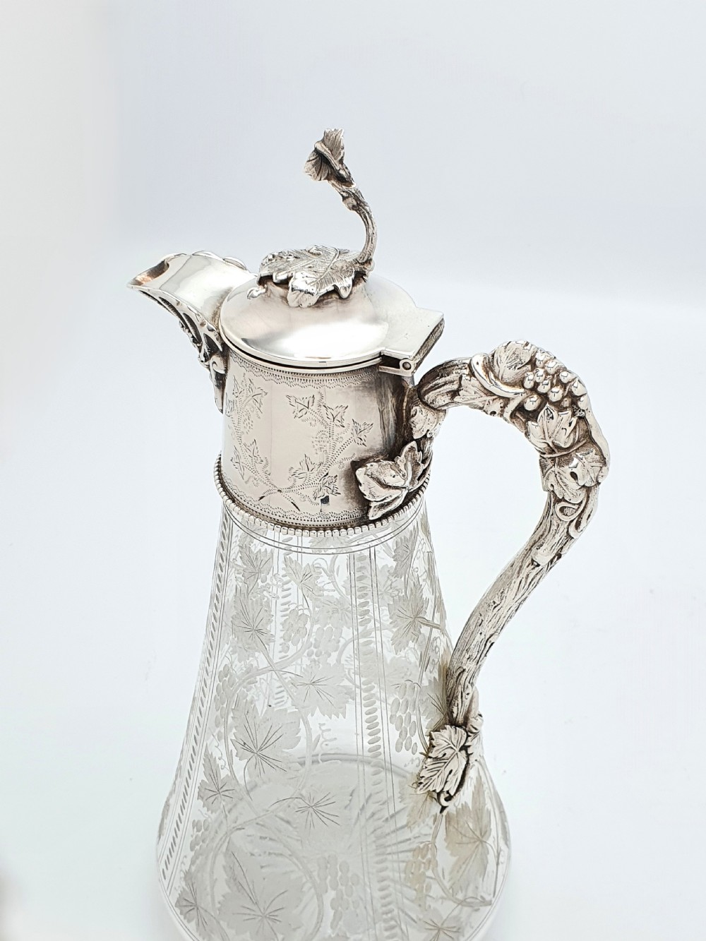 Splendid Victorian Cut Glass and Silver-Plated Claret Jug – circa 1880 View V
