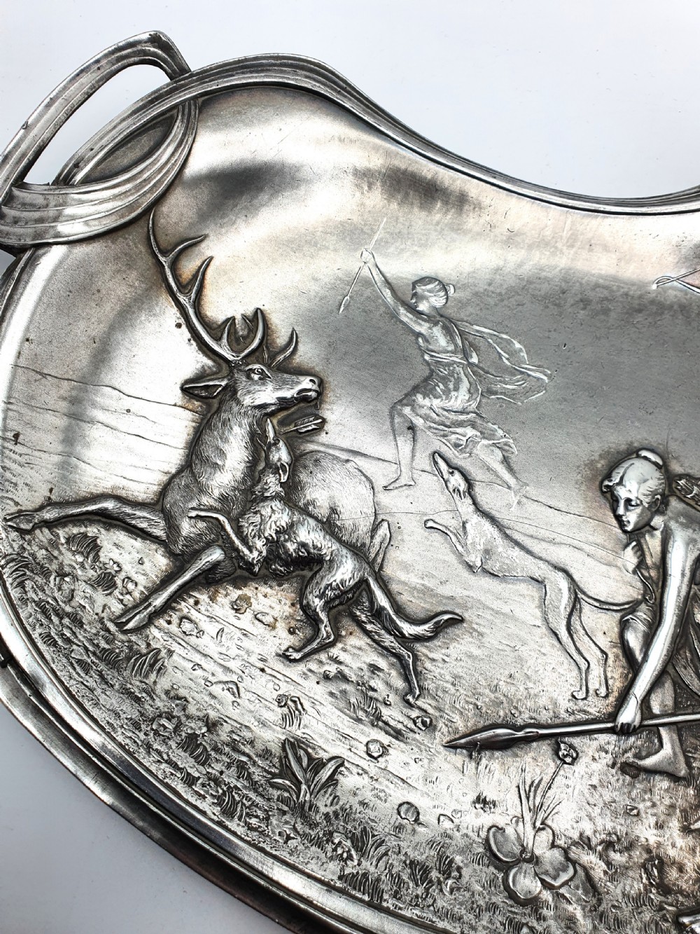 Beautiful Oval Art Nouveau WMF Pewter Plaque – circa 1900 View III