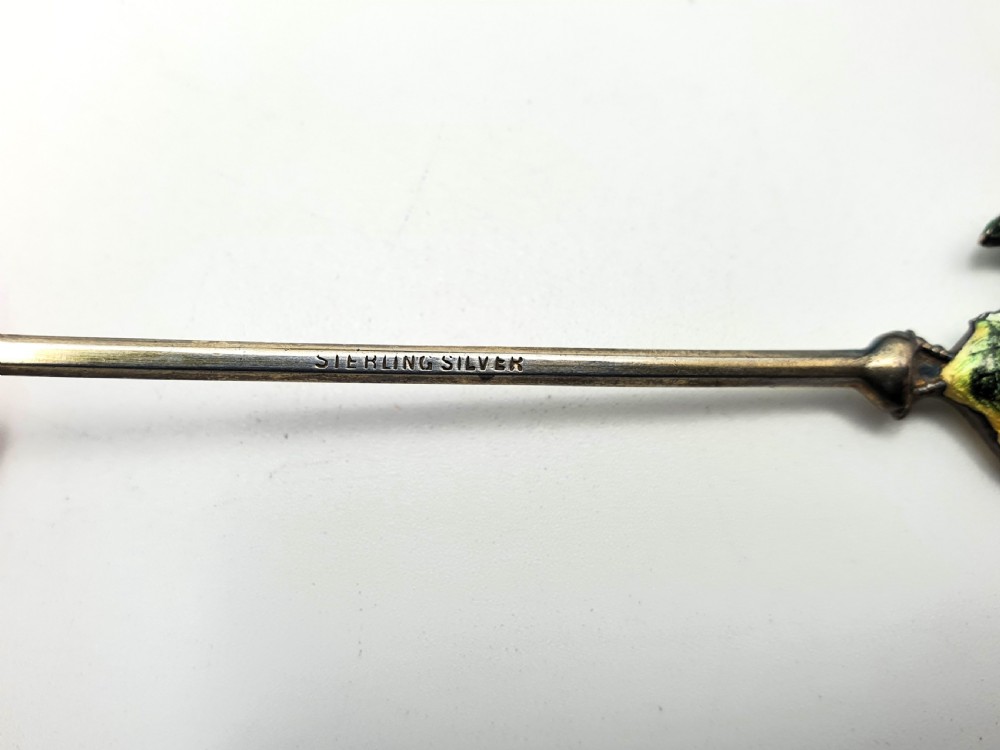 Beautiful Set of Enamelled and Silver Cocktail Sticks – circa 1930 View V