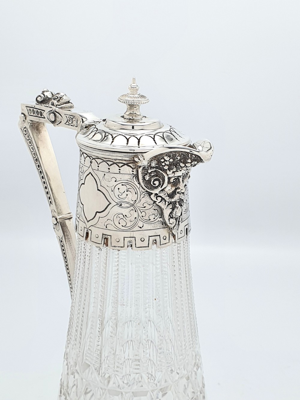 Lovely Victorian Cut Glass and Silver-Plated Claret Jug – circa 1880 View III
