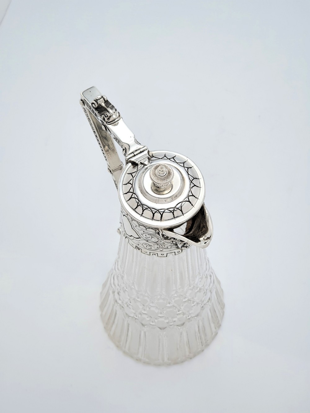 Lovely Victorian Cut Glass and Silver-Plated Claret Jug – circa 1880 View IV