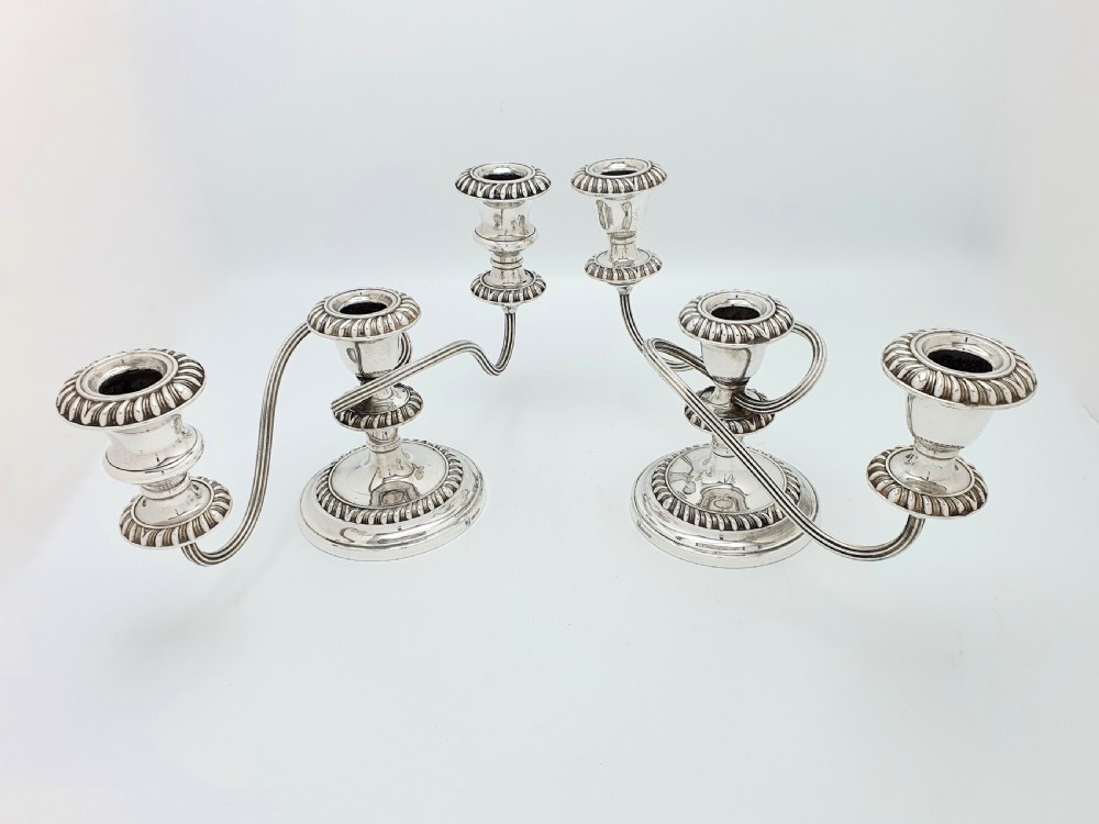 Fabulous Pair of Antique Low Candelabras – circa 1920 View II
