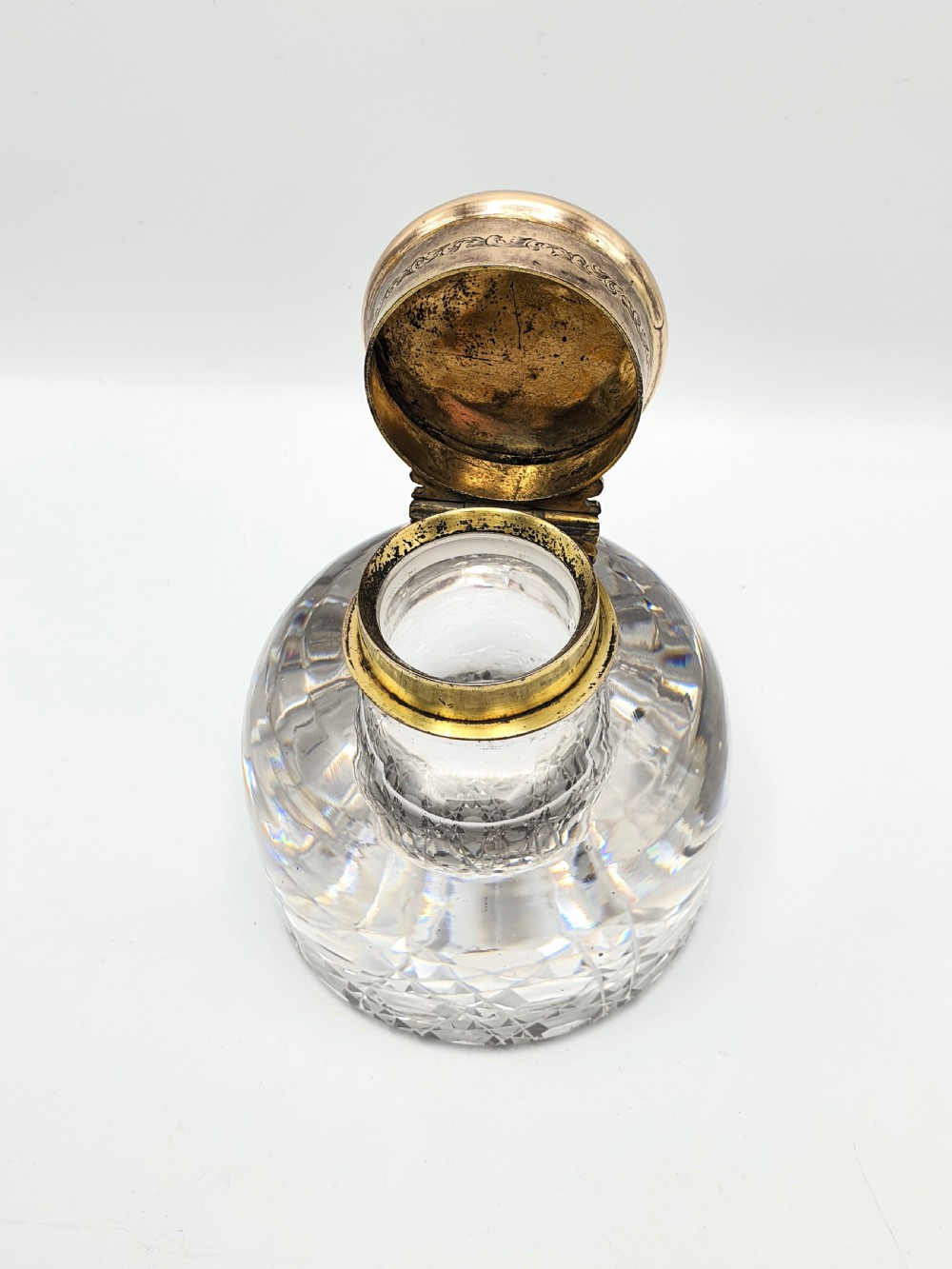 Nice Large Victorian Cut Glass Ink Pot – circa 1880 View II