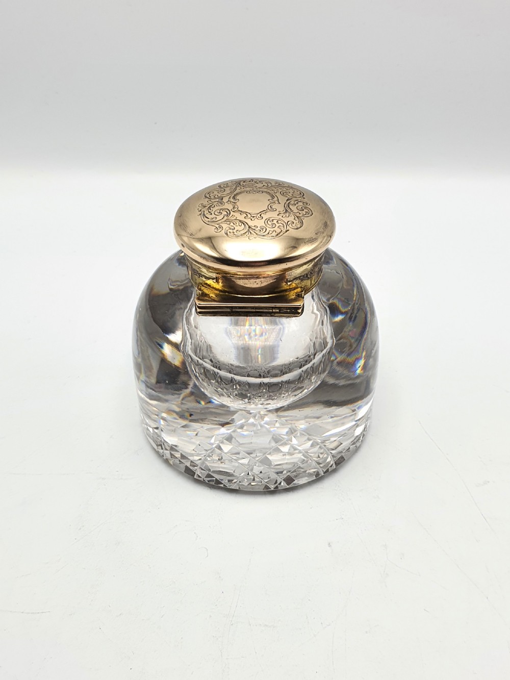 Nice Large Victorian Cut Glass Ink Pot – circa 1880 View III