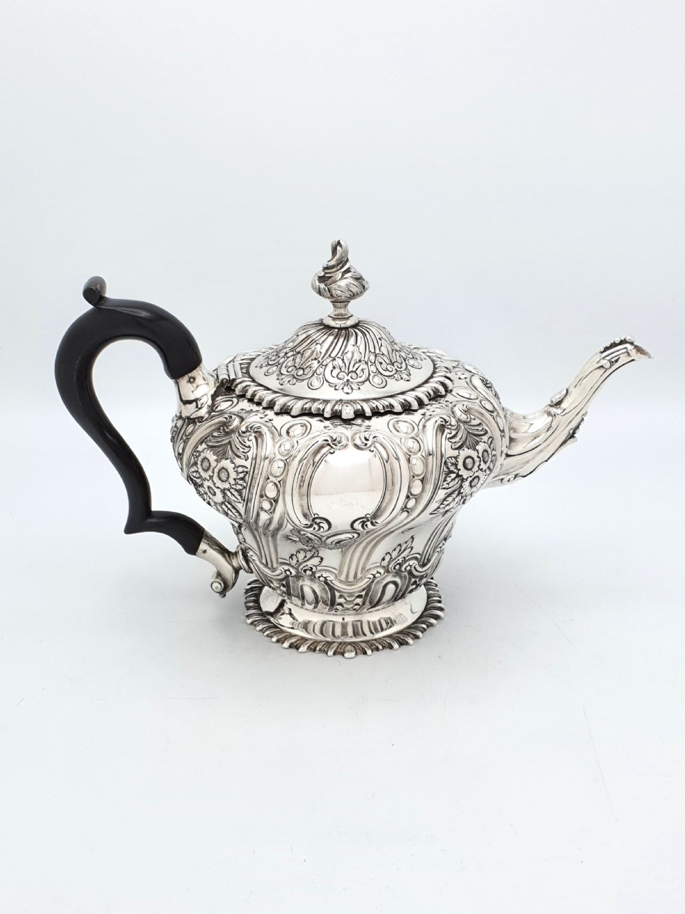 Fabulous Victorian Embossed Three-Piece Silver-Plated Tea Set - 1888 View II