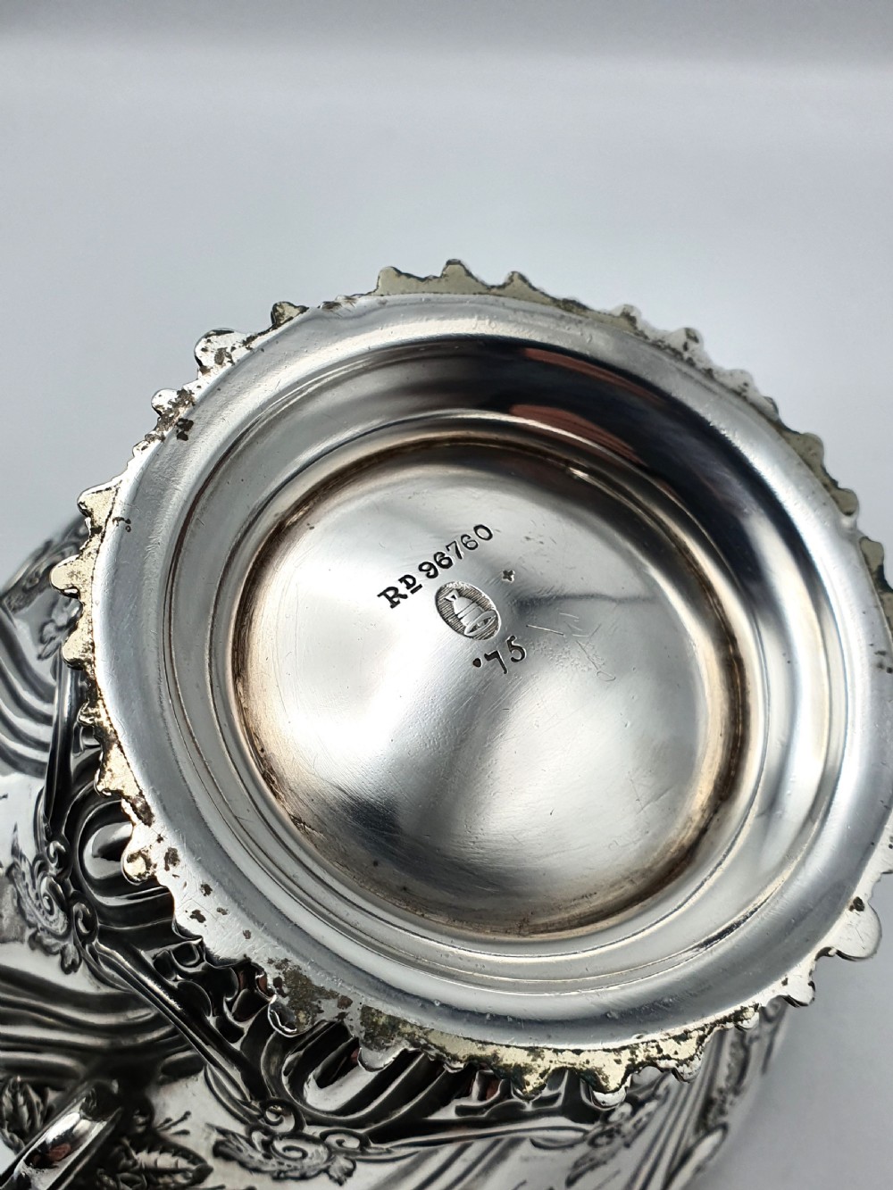 Fabulous Victorian Embossed Three-Piece Silver-Plated Tea Set - 1888 View XIII