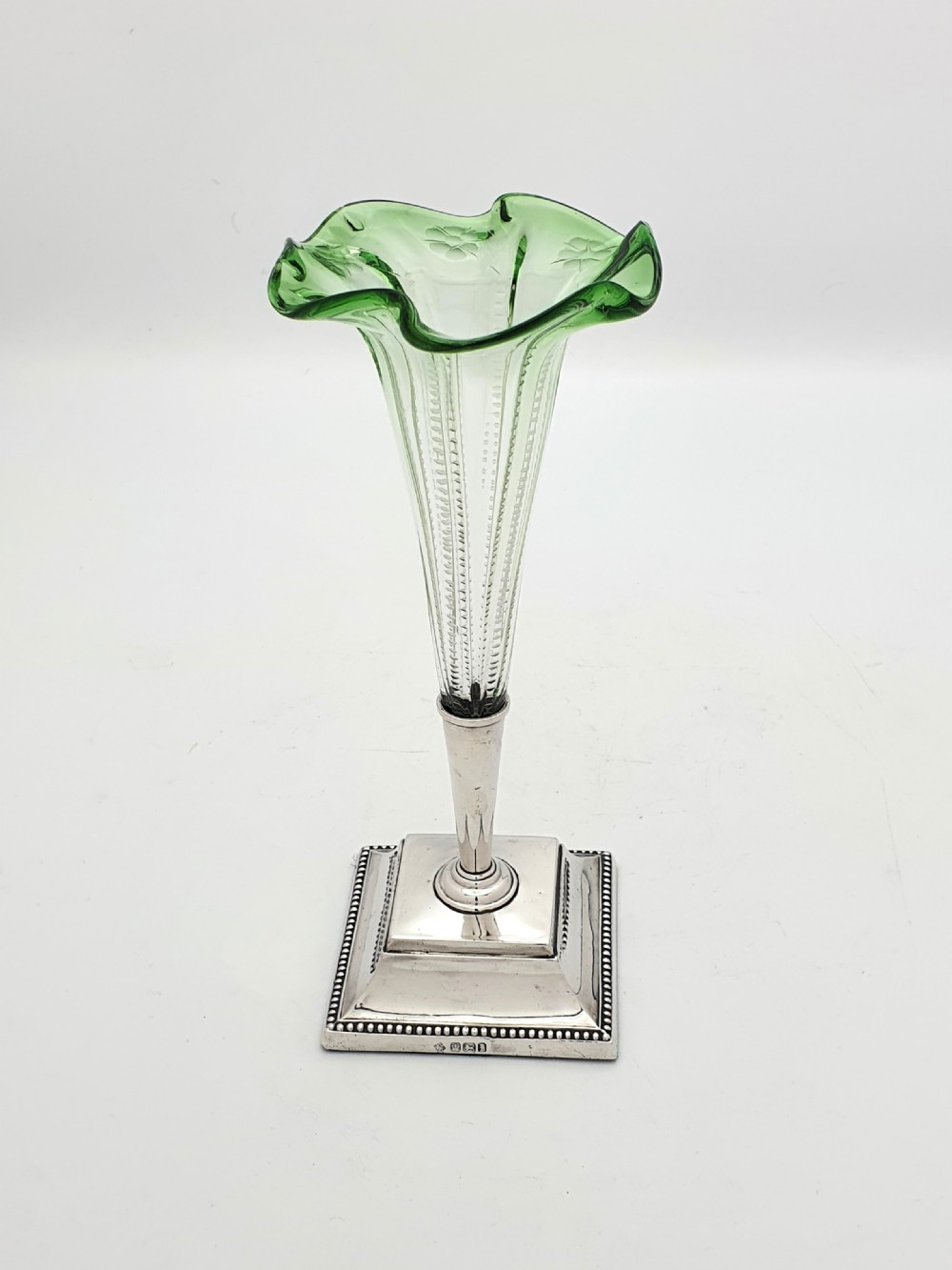 Pretty Victorian Silver and Glass Flower Flute - 1898