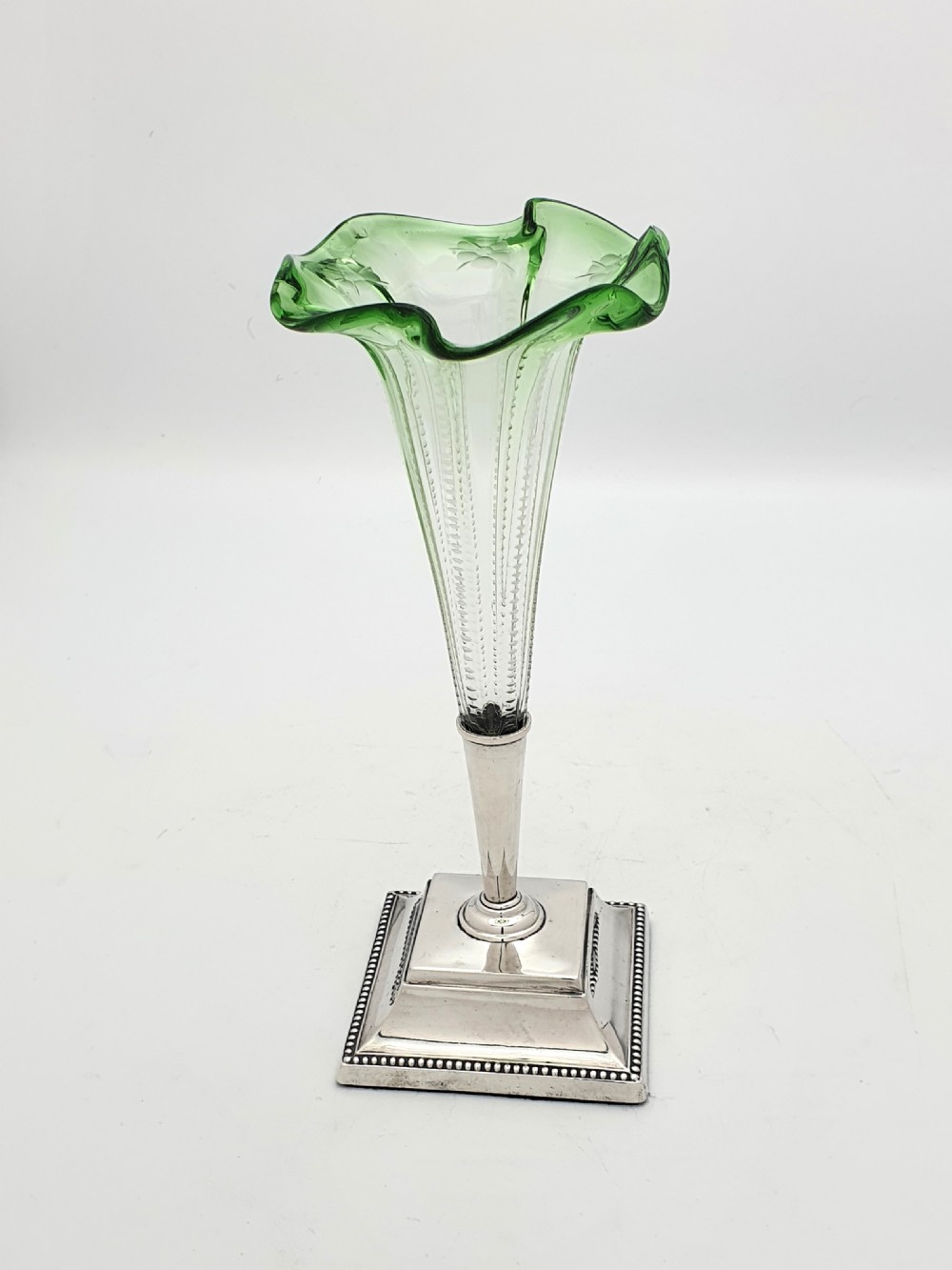Pretty Victorian Silver and Glass Flower Flute - 1898 View II