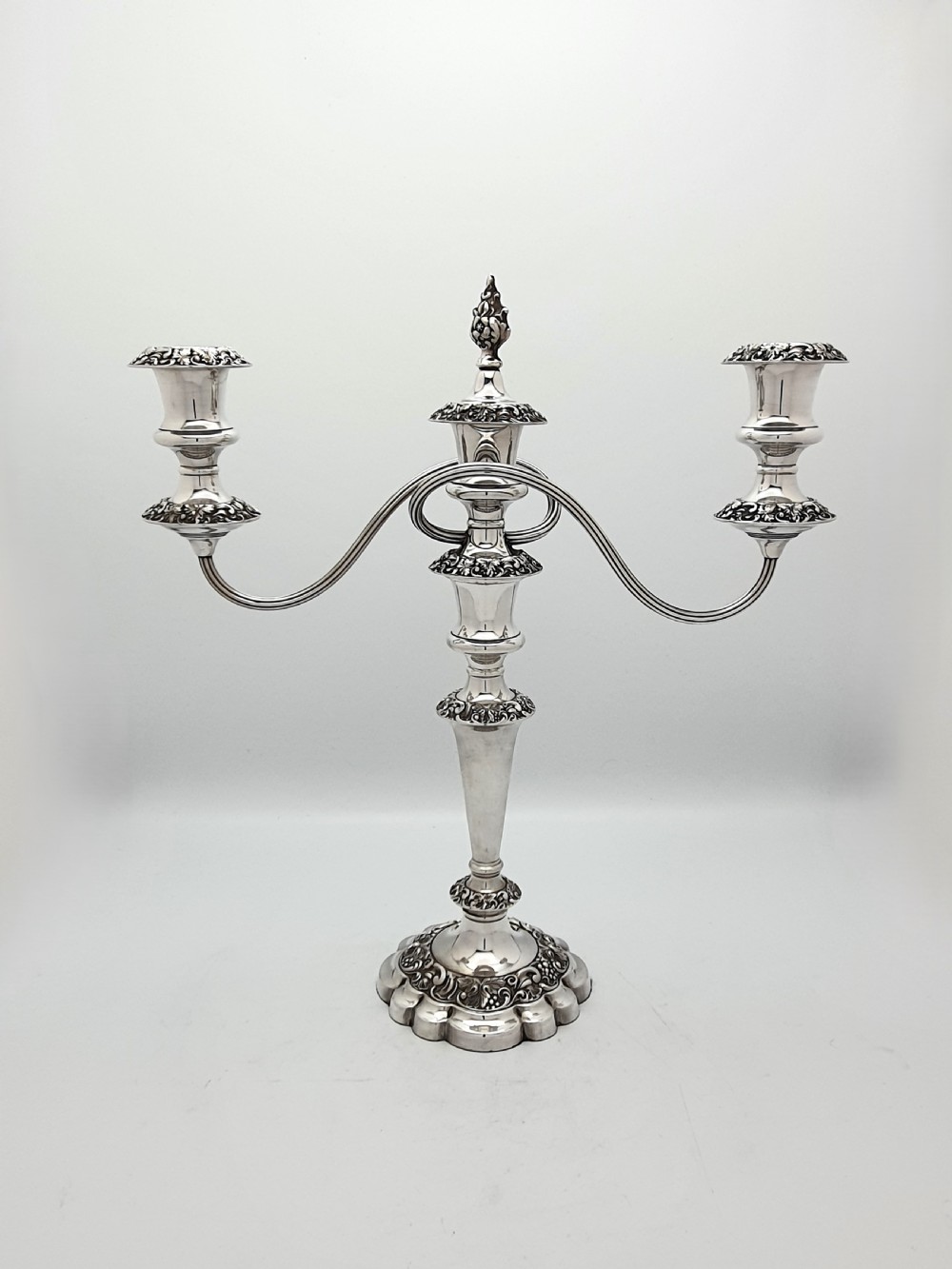 Splendid Pair of Large Silver-Plated Candelabras – circa 1920 View VI