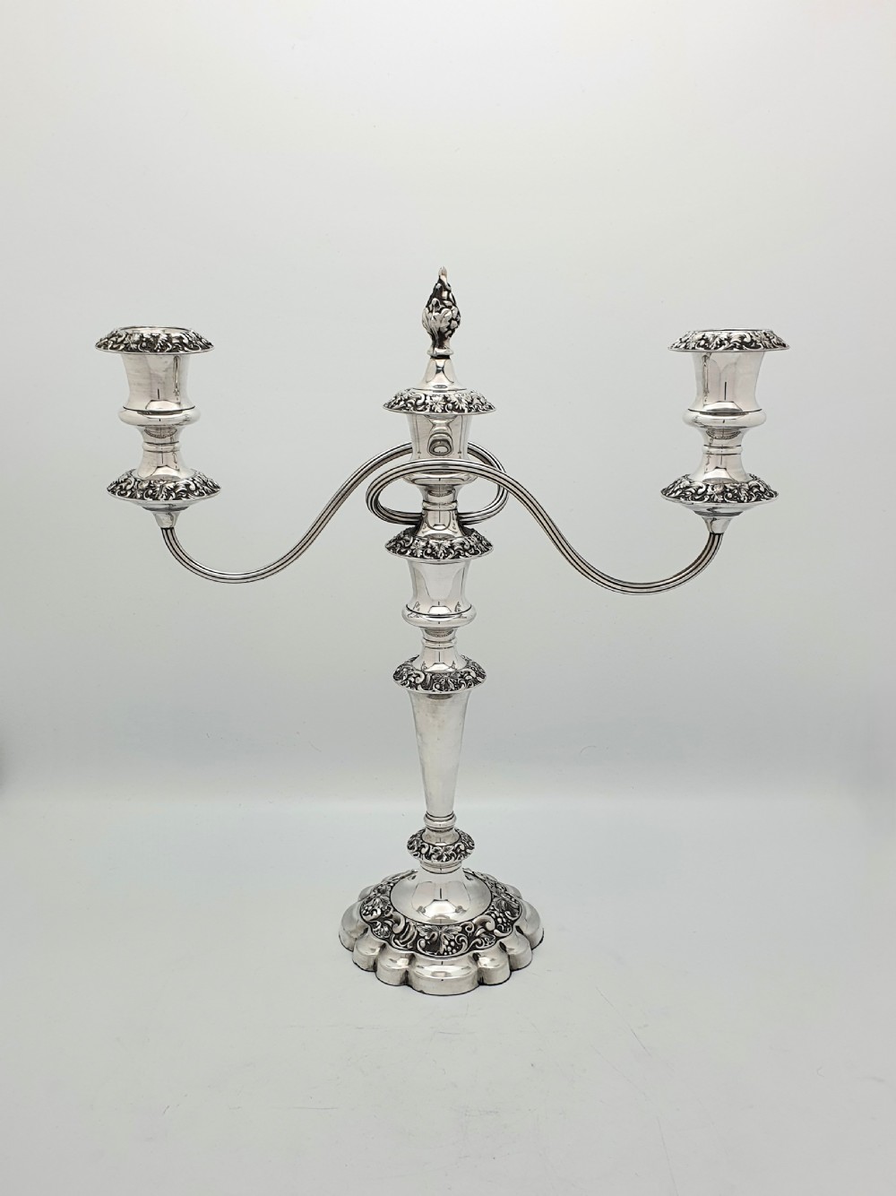 Splendid Pair of Large Silver-Plated Candelabras – circa 1920 View VIII
