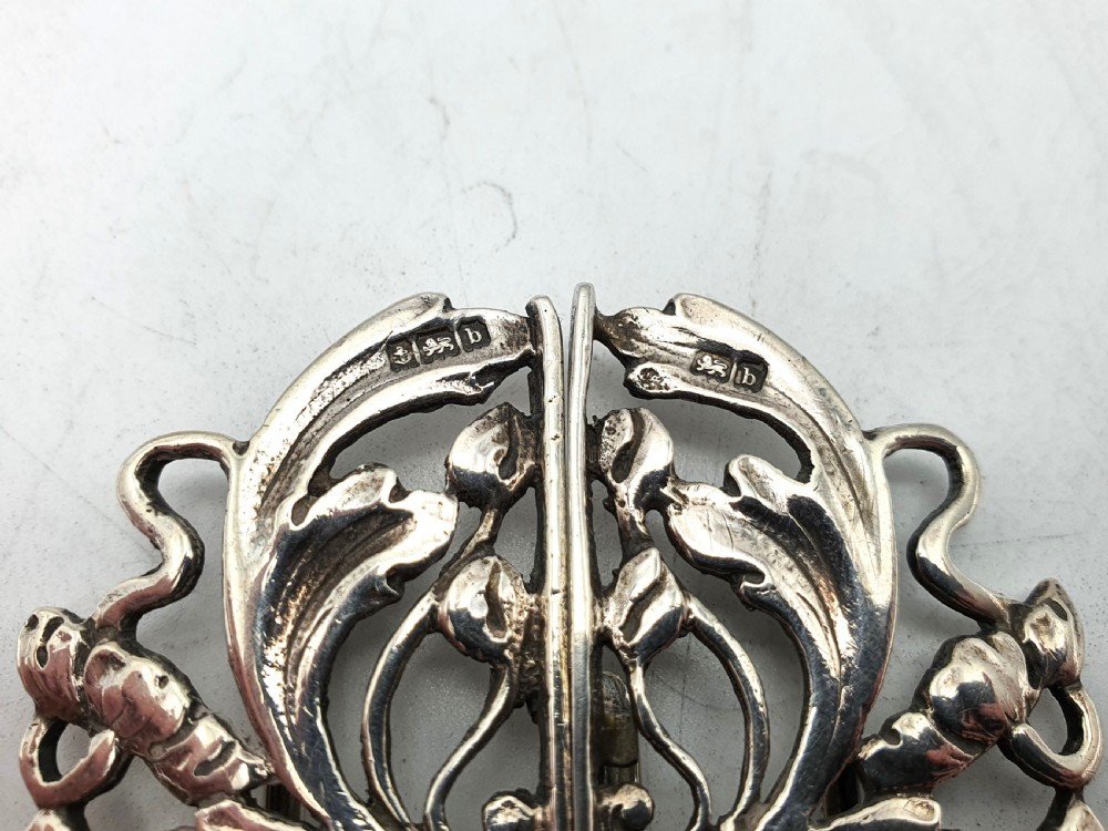 Fabulous Solid Silver Art Nouveau Nurses Belt Buckle - 1901 View II