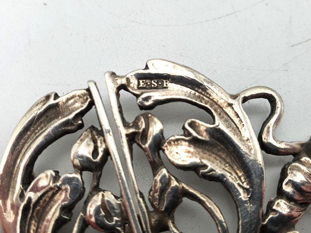 Fabulous Solid Silver Art Nouveau Nurses Belt Buckle - 1901 View III
