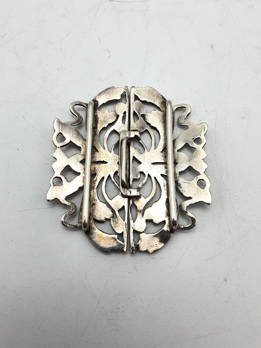 Fabulous Solid Silver Art Nouveau Nurses Belt Buckle - 1901 View IV