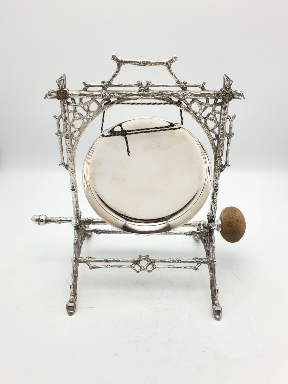 Charming Victorian Silver-Plated Dinner Gong - circa 1890 View II