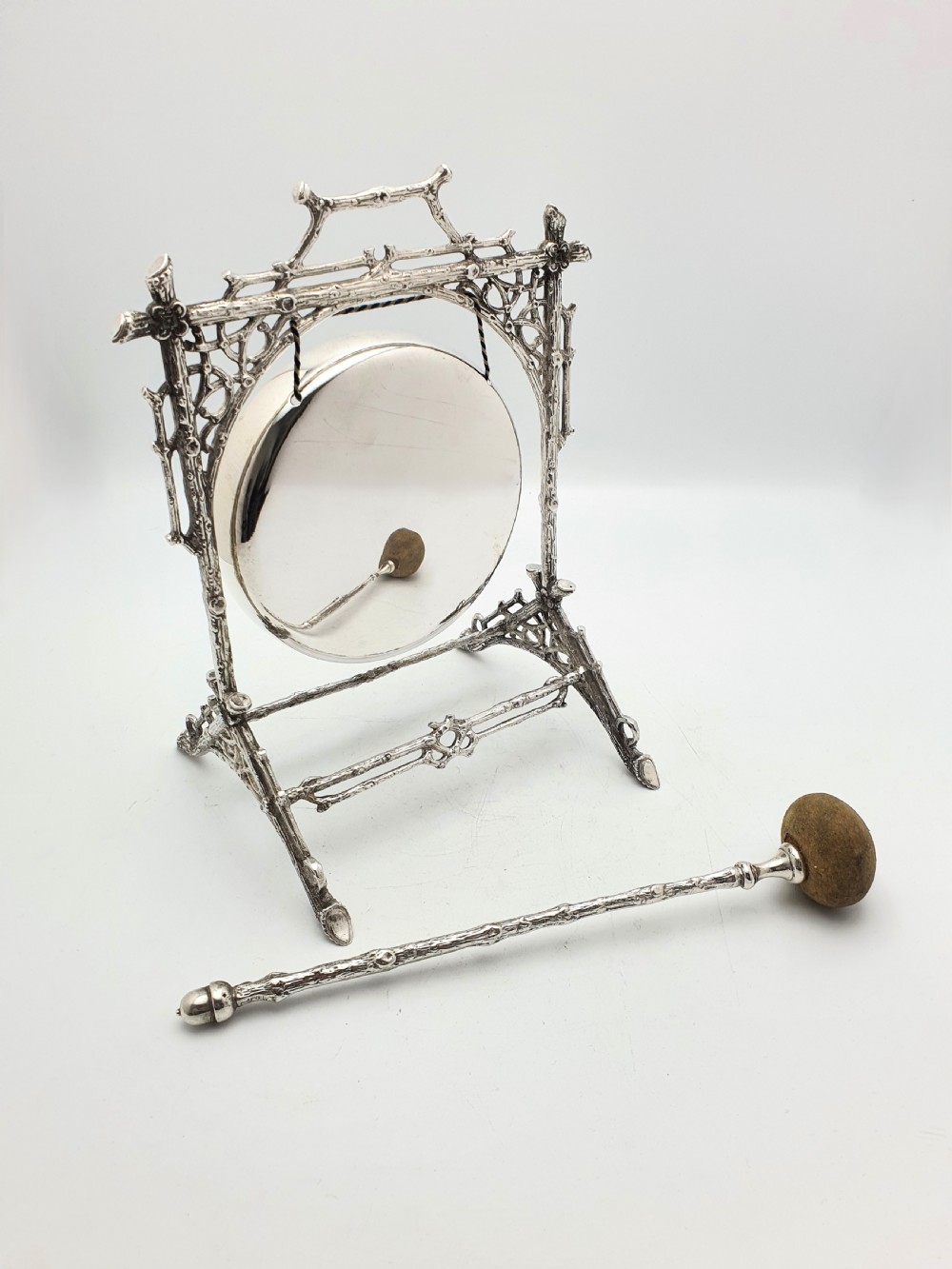 Charming Victorian Silver-Plated Dinner Gong - circa 1890 View IV