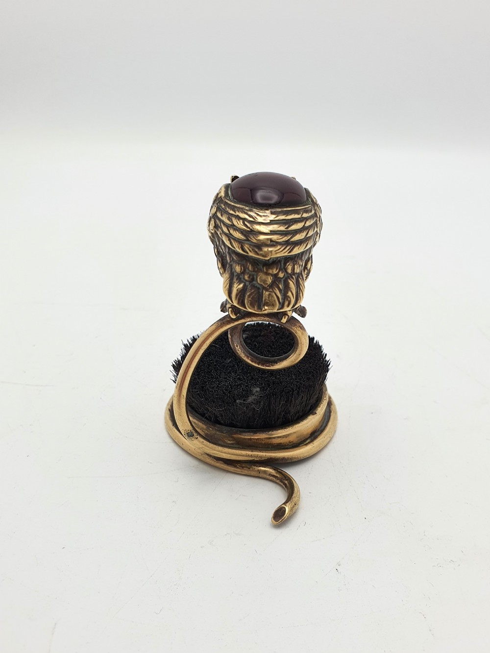 Unusual Victorian Novelty Brass Owl Pen Wipe - circa 1880 View II