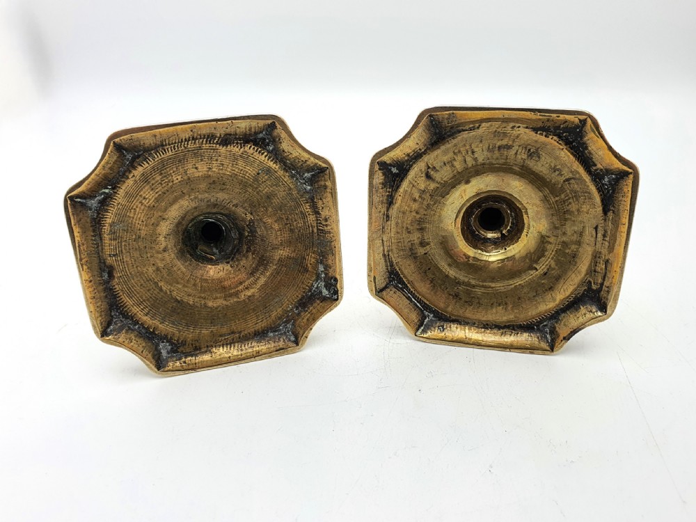 Good Pair of George II Brass Candlesticks – circa 1740 View III