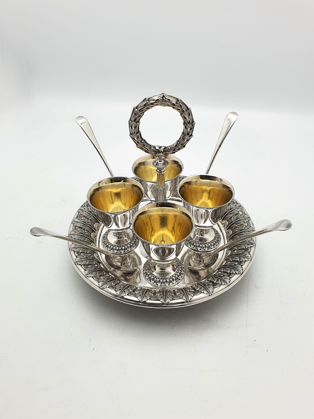 Gorgeous Antique Edwardian Silver-Plated Egg Cruet – circa 1905