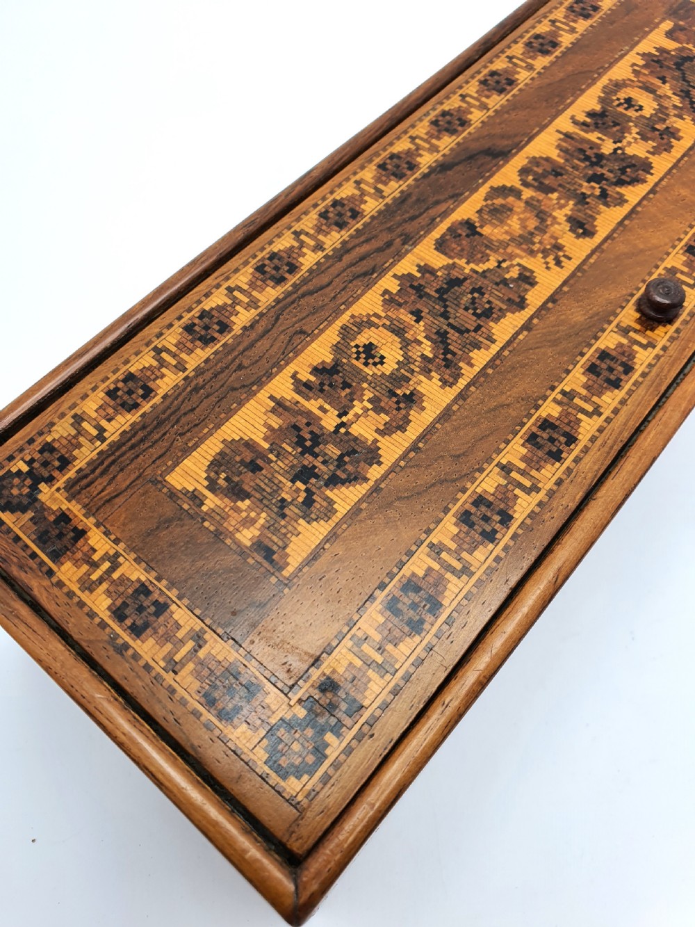 Lovely Antique Victorian Tunbridge Ware Box – circa 1870 View IV
