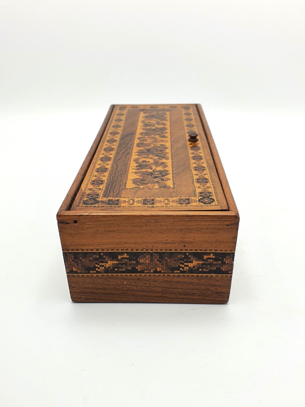 Lovely Antique Victorian Tunbridge Ware Box – circa 1870 View V