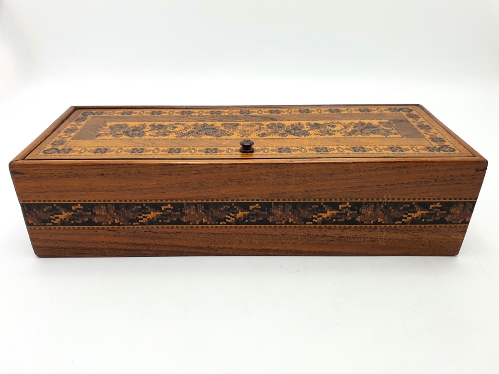 Lovely Antique Victorian Tunbridge Ware Box – circa 1870 View VIII