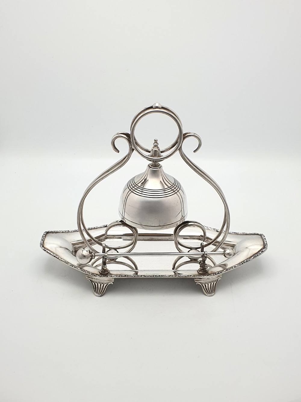 Unusual Antique Edwardian Silver-Plated Dinner Gong – circa 1905 View II