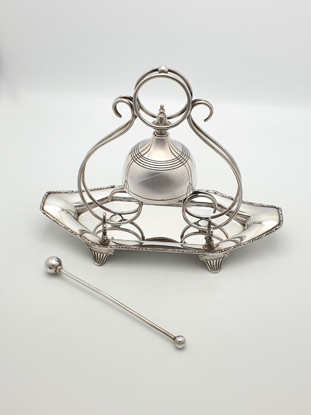 Unusual Antique Edwardian Silver-Plated Dinner Gong – circa 1905 View III