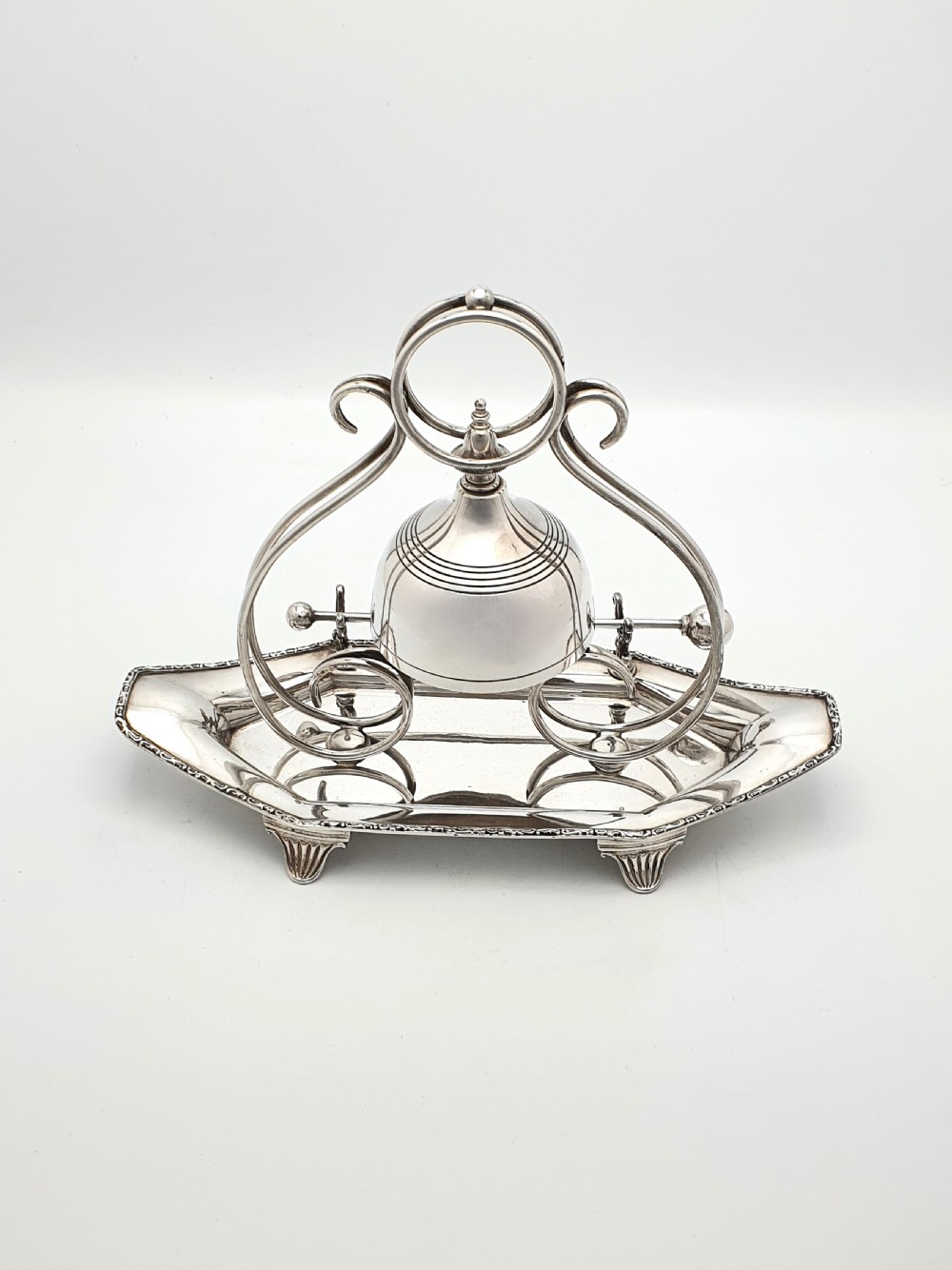 Unusual Antique Edwardian Silver-Plated Dinner Gong – circa 1905 View IV
