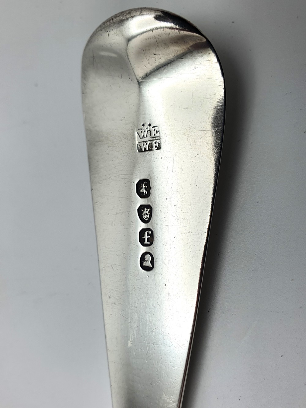 Lovely Pair of Antique Georgian Solid Silver Serving Spoons - 1821 View IV