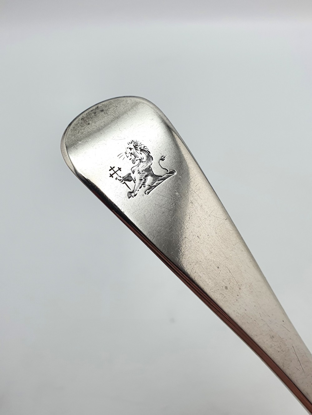 Lovely Pair of Antique Georgian Solid Silver Serving Spoons - 1821 View V