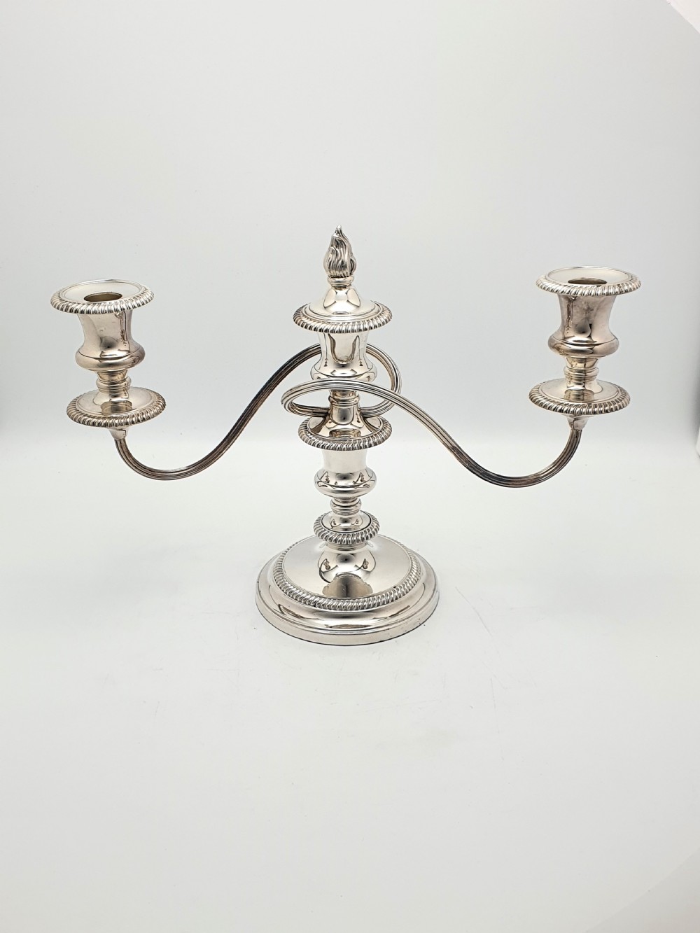 Lovely Pair of Antique Silver-Plated Low Candelabras – circa 1920 View VI