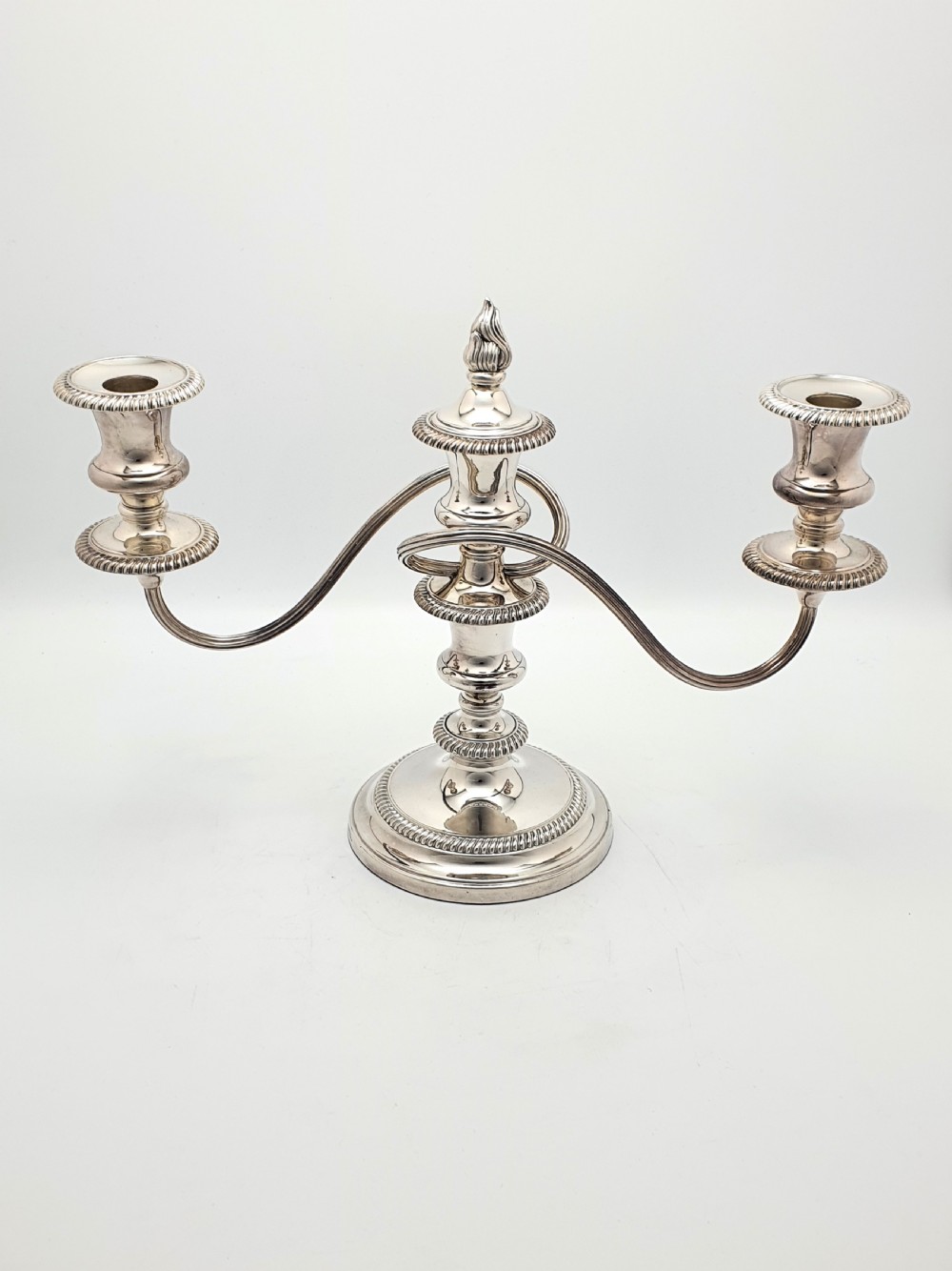 Lovely Pair of Antique Silver-Plated Low Candelabras – circa 1920 View VII