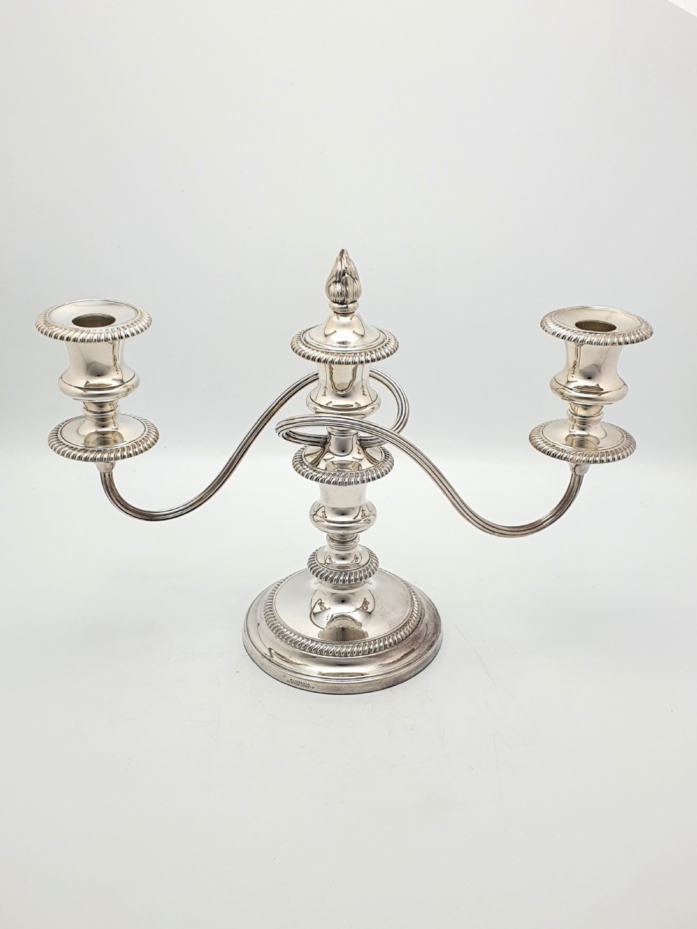 Lovely Pair of Antique Silver-Plated Low Candelabras – circa 1920 View VIII