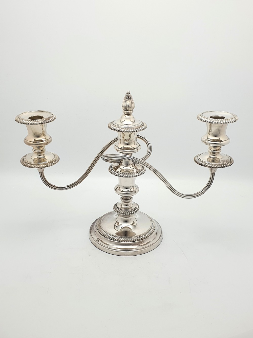 Lovely Pair of Antique Silver-Plated Low Candelabras – circa 1920 View IX