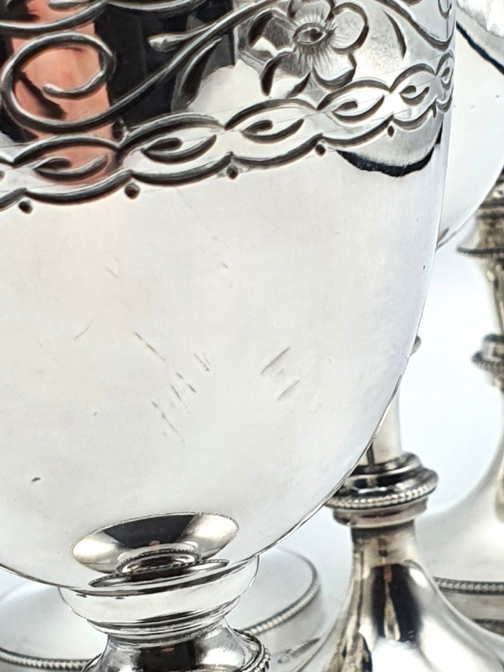 Nice Set of 6 Silver Plated Wine Goblets – circa 1930 View IV